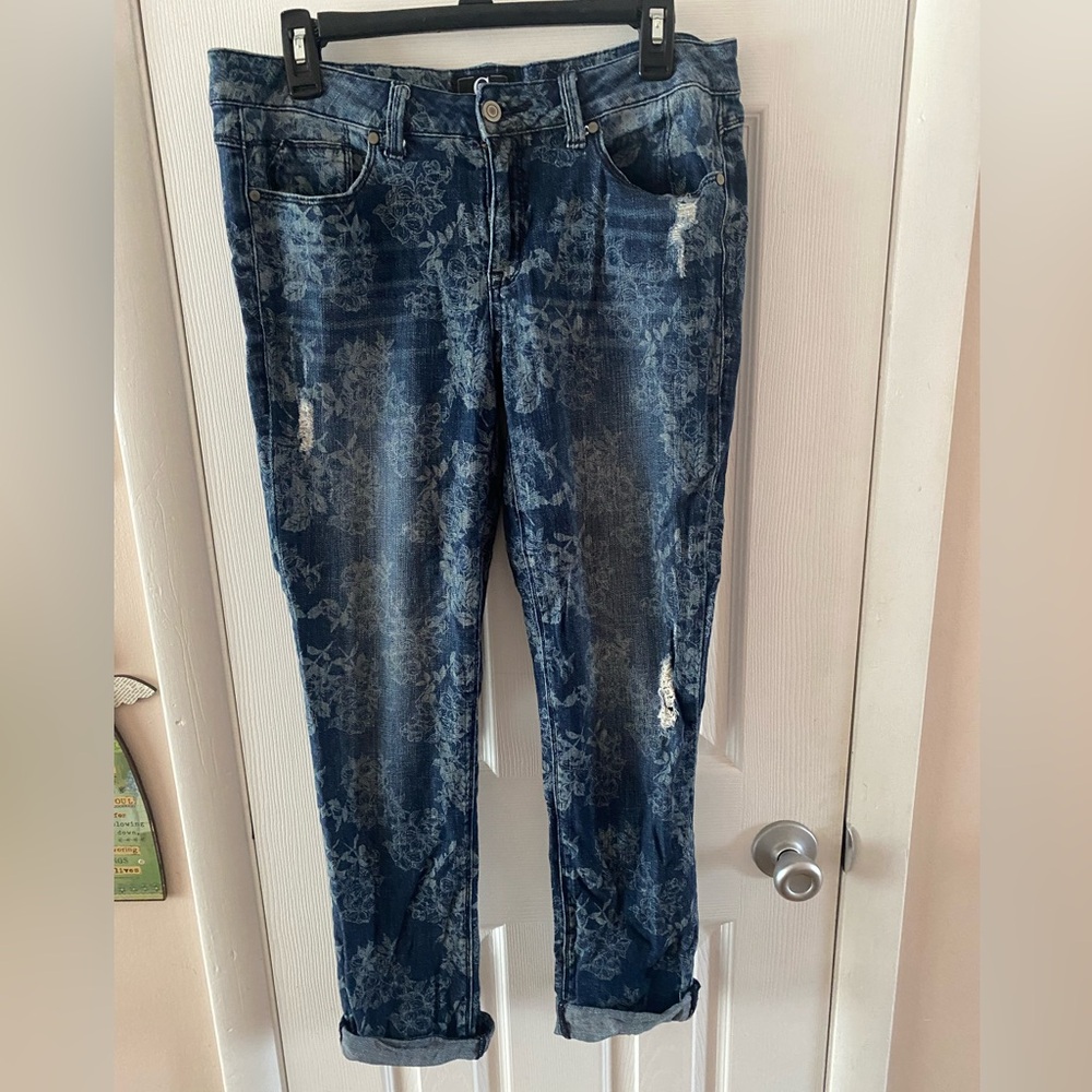 G by Giuliana Floral Patterned Blue Jeans